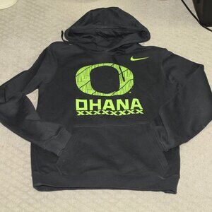 NWOT Nike Oregon Ducks Ohana Disrupt Mens S 100% Cotton Black Lime Green Hoodie